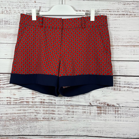 Ann Taylor Red Blue Nautical Print Mid Rise Shorts - Picture 1 of 16